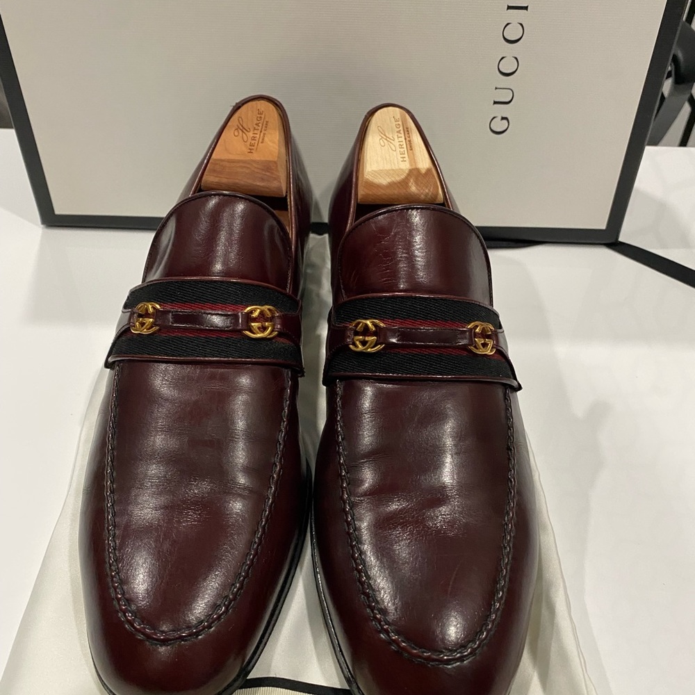 Gucci Loafer Brown Leather. Taps added.
